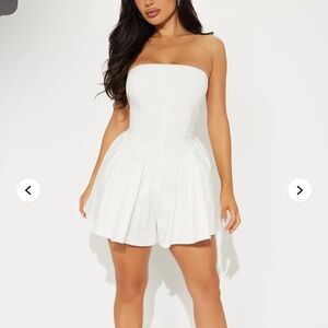 Fashion Nova White Strapless Mini Dress
